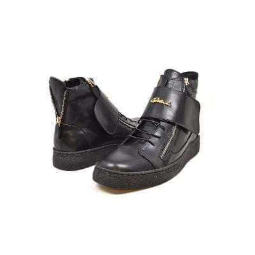 British Walkers Empire Men's Black Leather Crepe Sole High Tops - Picture 1 of 9